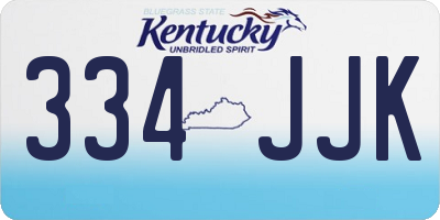 KY license plate 334JJK