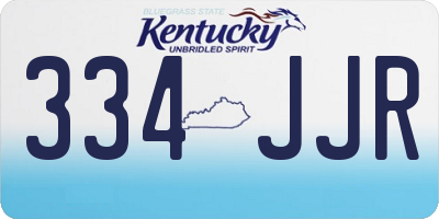 KY license plate 334JJR