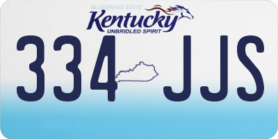 KY license plate 334JJS