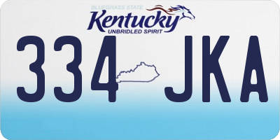 KY license plate 334JKA