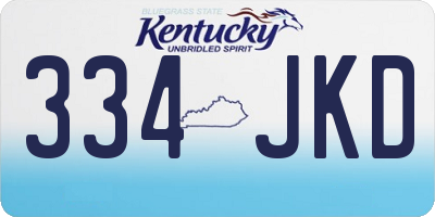 KY license plate 334JKD