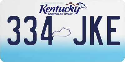 KY license plate 334JKE