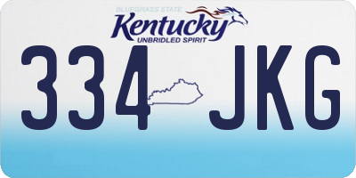 KY license plate 334JKG