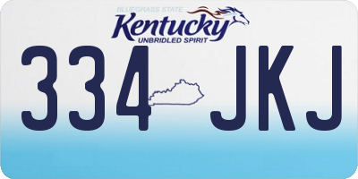 KY license plate 334JKJ