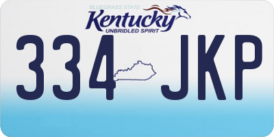 KY license plate 334JKP