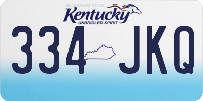 KY license plate 334JKQ