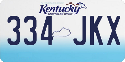 KY license plate 334JKX