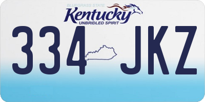 KY license plate 334JKZ