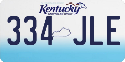 KY license plate 334JLE