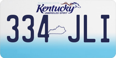 KY license plate 334JLI