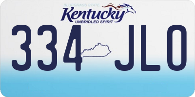 KY license plate 334JLO
