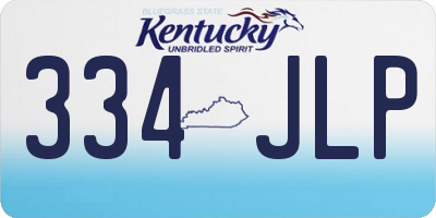 KY license plate 334JLP