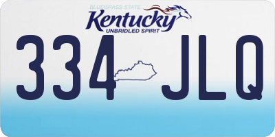 KY license plate 334JLQ