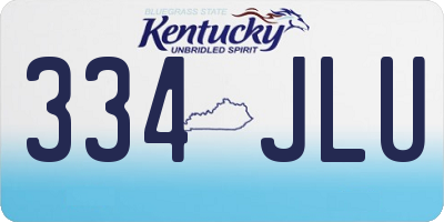 KY license plate 334JLU