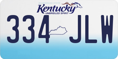 KY license plate 334JLW