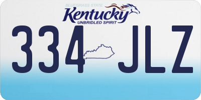 KY license plate 334JLZ