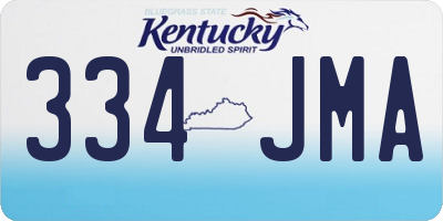 KY license plate 334JMA
