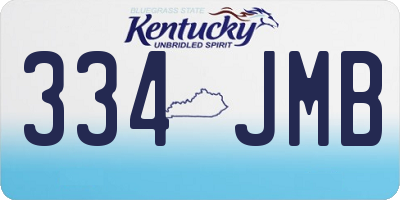 KY license plate 334JMB