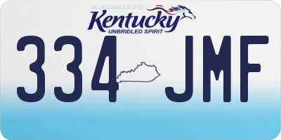 KY license plate 334JMF