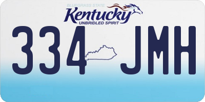 KY license plate 334JMH