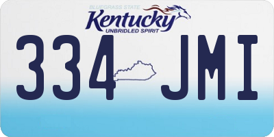 KY license plate 334JMI