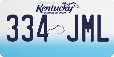 KY license plate 334JML
