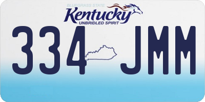 KY license plate 334JMM