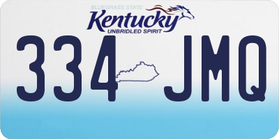 KY license plate 334JMQ