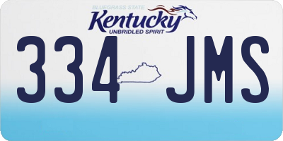 KY license plate 334JMS