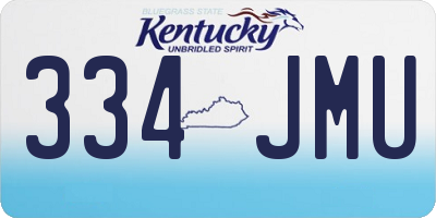 KY license plate 334JMU