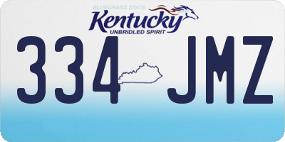 KY license plate 334JMZ