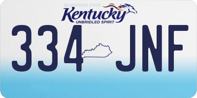 KY license plate 334JNF