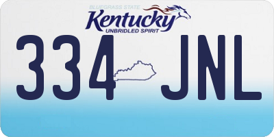 KY license plate 334JNL