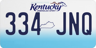 KY license plate 334JNQ