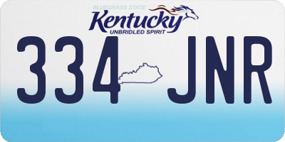 KY license plate 334JNR