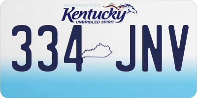 KY license plate 334JNV