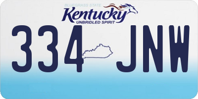 KY license plate 334JNW