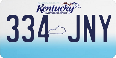 KY license plate 334JNY