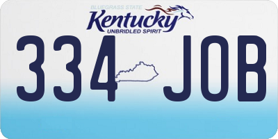 KY license plate 334JOB