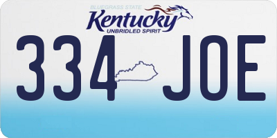 KY license plate 334JOE