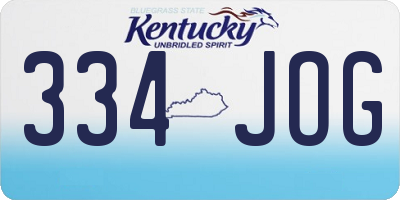 KY license plate 334JOG
