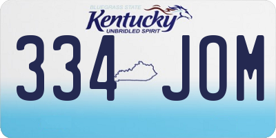 KY license plate 334JOM