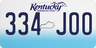 KY license plate 334JOO