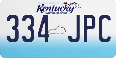 KY license plate 334JPC