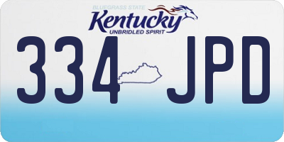 KY license plate 334JPD