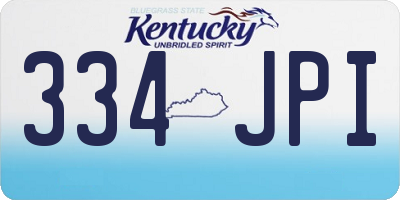 KY license plate 334JPI