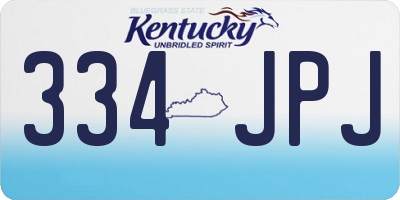 KY license plate 334JPJ