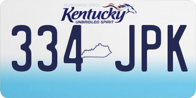 KY license plate 334JPK
