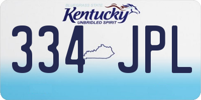 KY license plate 334JPL