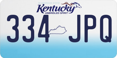 KY license plate 334JPQ